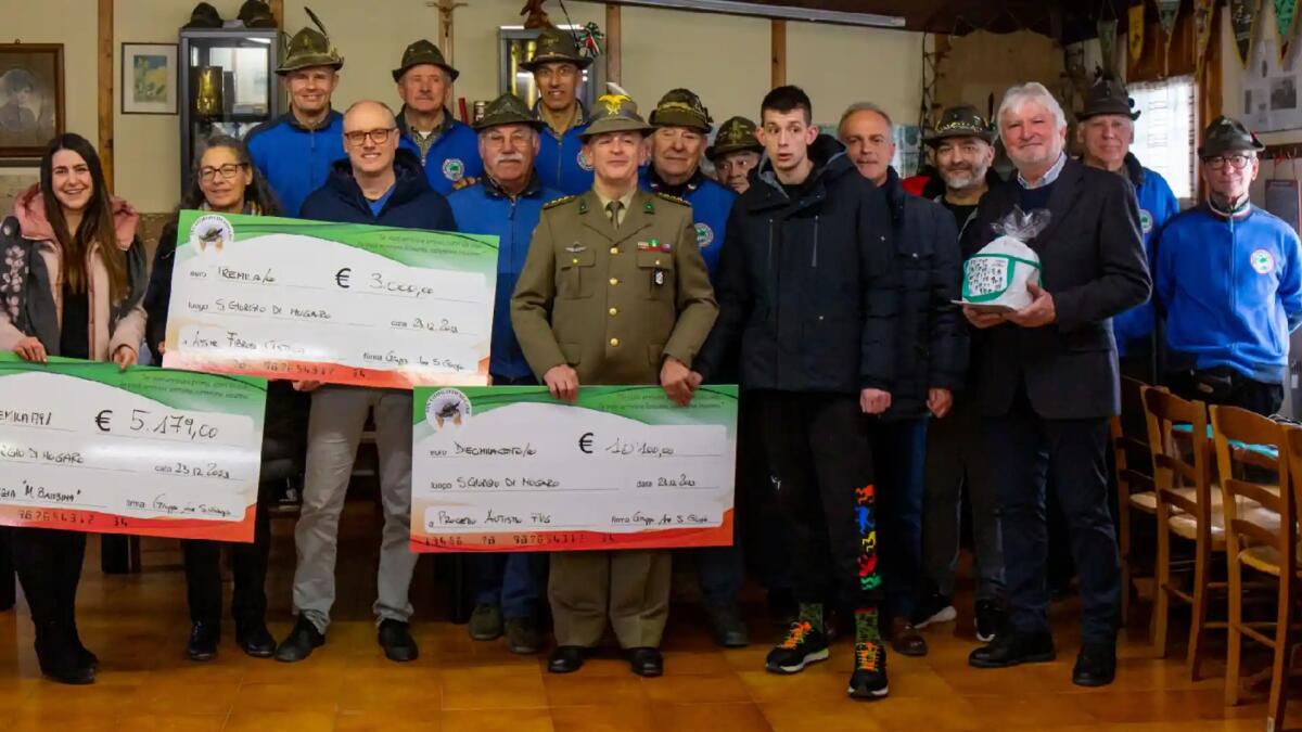 Il grande cuore degli alpini di San Giorgio di Nogaro: donati oltre 22mila euro alle associazioni - 