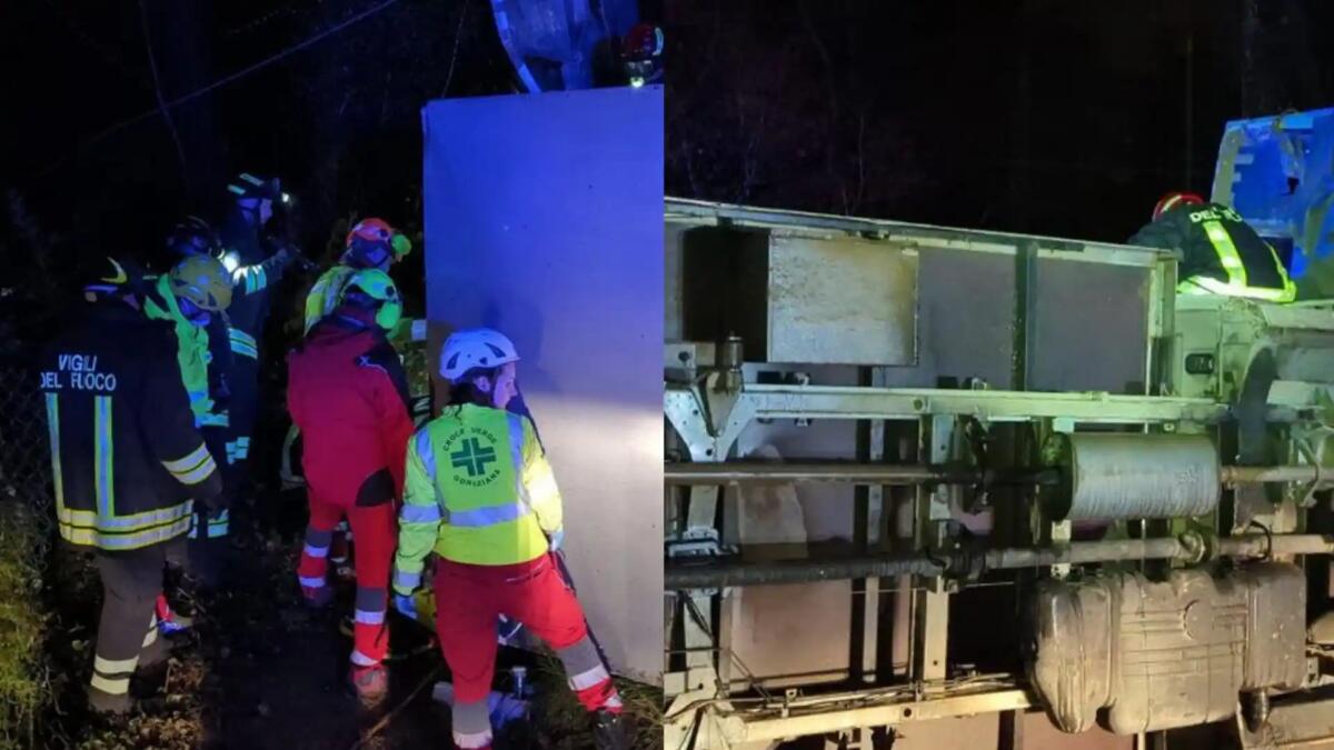 Incidente a Cormons, autocarro si ribalta sul fianco: un ferito - 