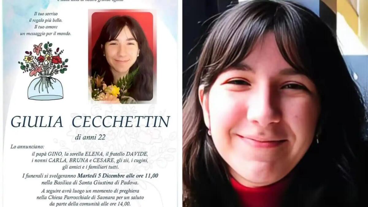 Funerali di Giulia Cecchettin, martedì 5 dicembre a Padova - 
