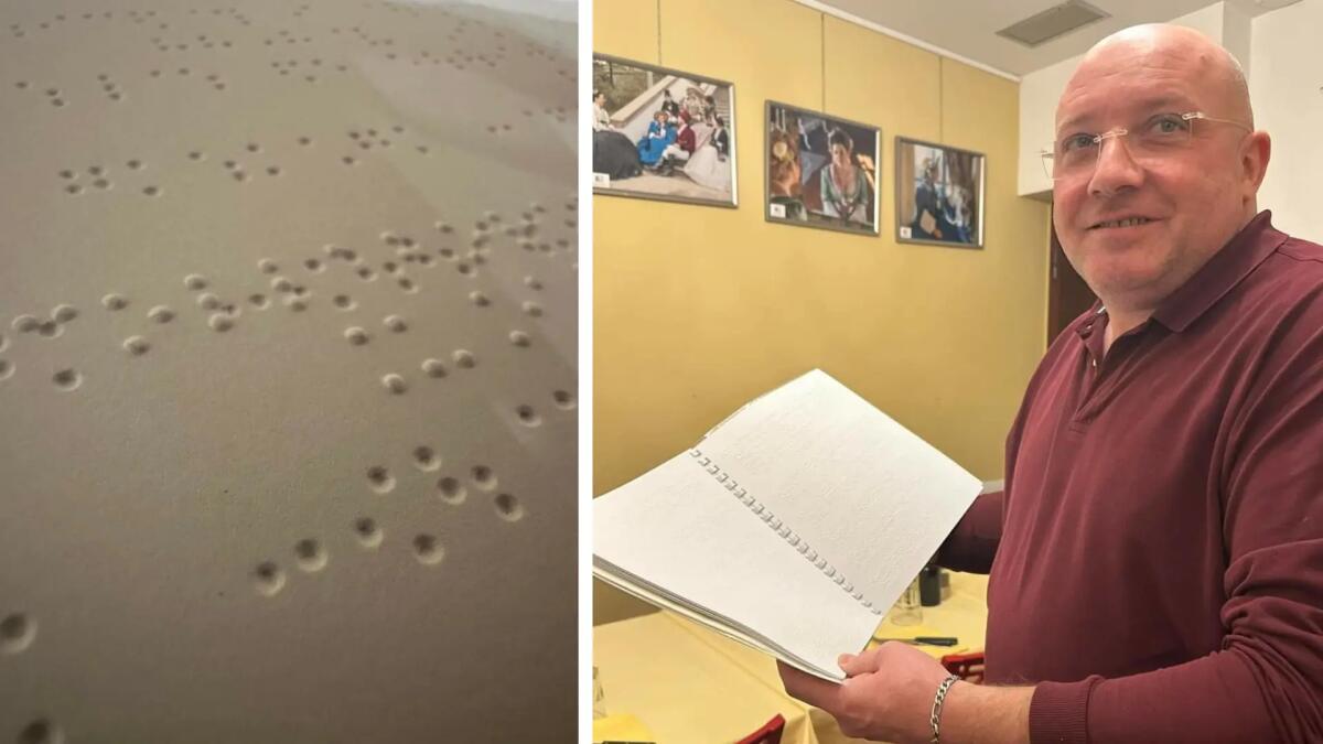 Un menù in Braille: anche i non vedenti potranno "leggere" la carta del ristorante - 