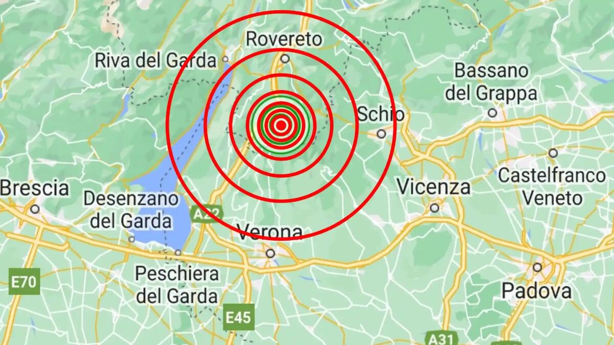 Scossa di terremoto fra le province di Verona e Trento - 