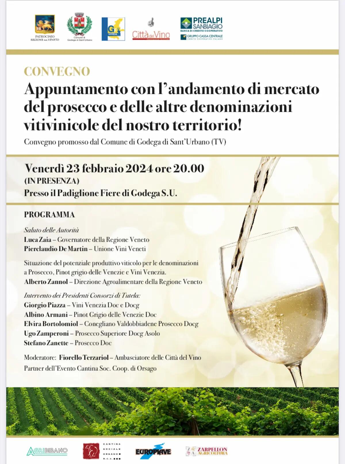 A Godega Fiere il convegno, appuntamento con l’andamento di mercato del prosecco -