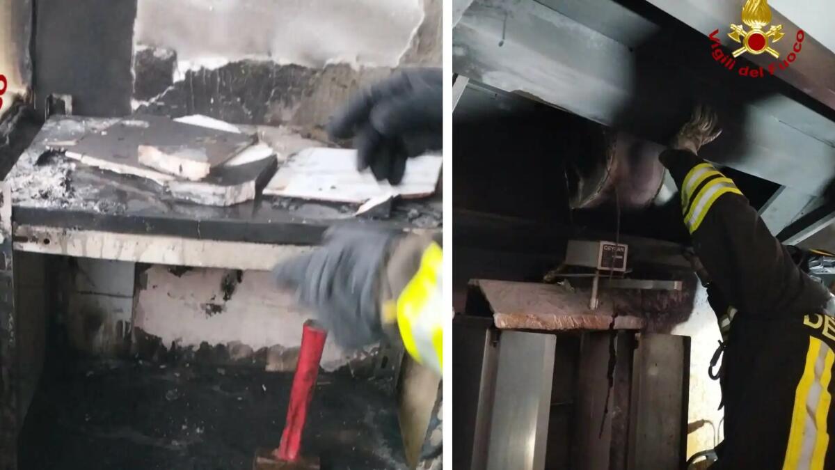 A fuoco una piastra a induzione e una cappa di aspirazione: doppio intervento dei pompieri - 