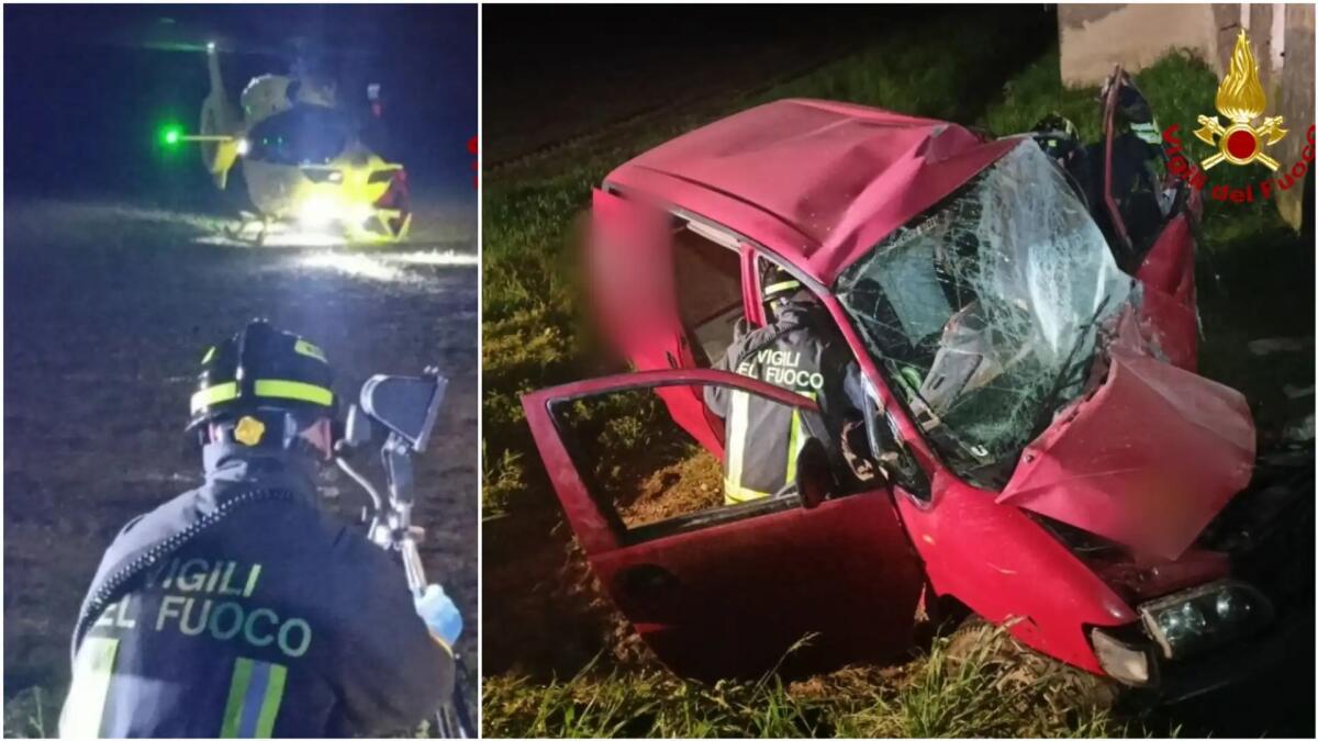 Porcia. Vola con l'auto fuori strada e rimane incastrato nell'abitacolo - 