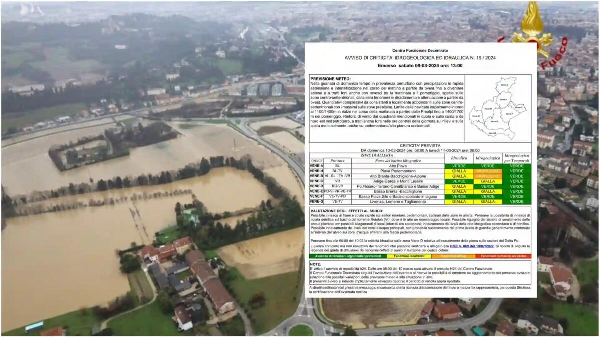 Allerta Meteo arancione, nuova ondata di maltempo in Veneto - 