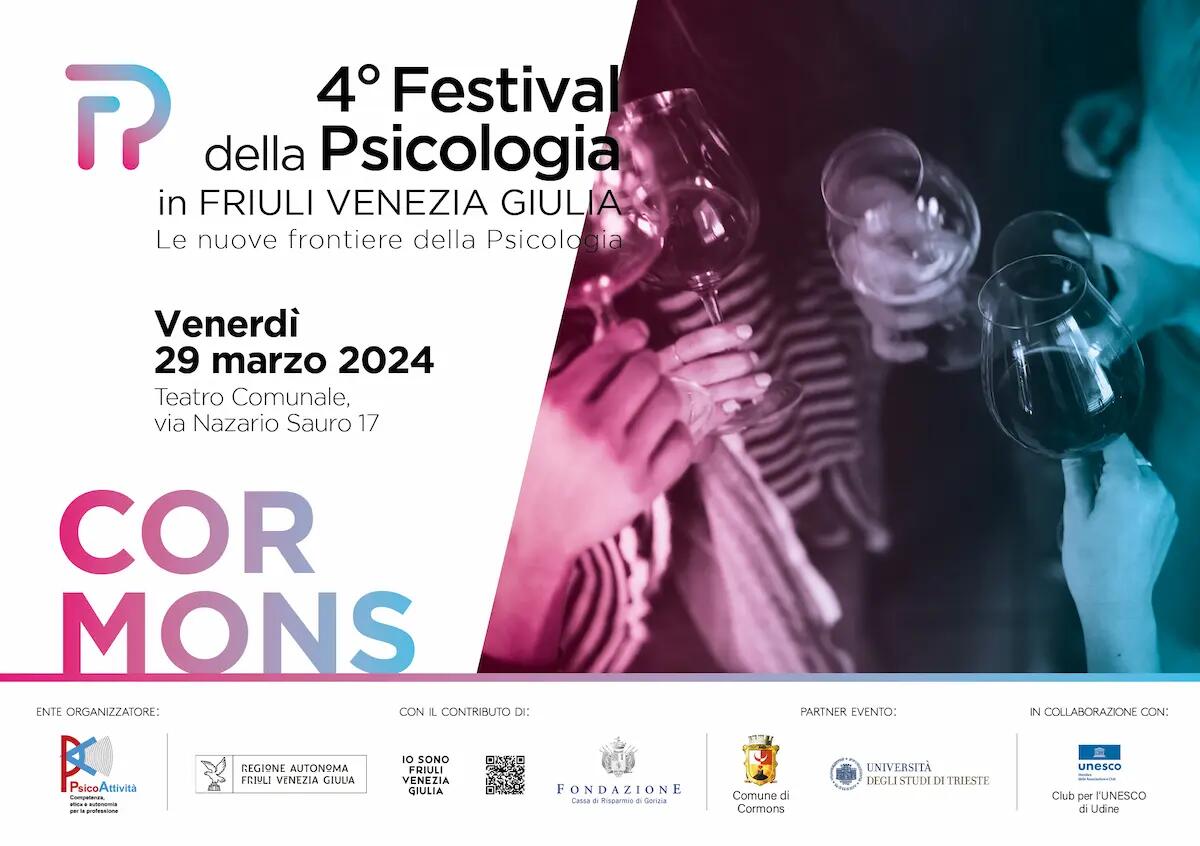 Il 4° Festival della Psicologia in FVG si conclude venerdì 29 marzo a Cormons - 