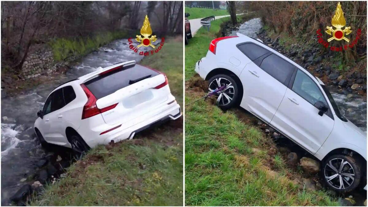 Finisce con l'auto nel ruscello, poi si allontana a piedi prima dei soccorsi - 