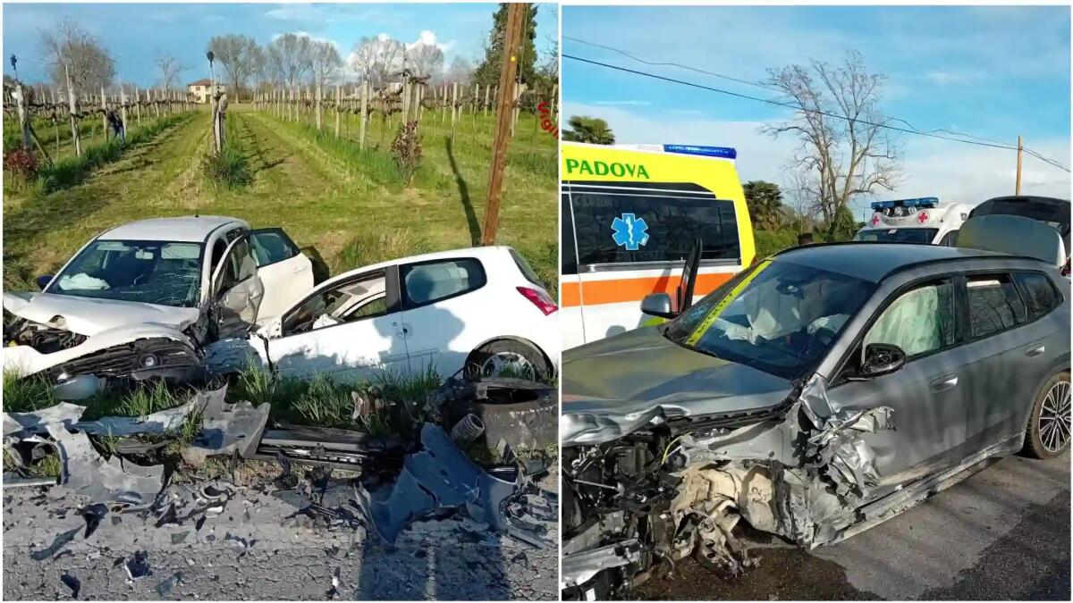 Violento scontro tra tre auto: sei feriti tra cui due bambini -
