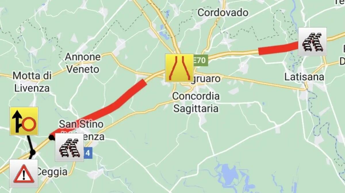 A4, incidente Latisana - Portogruaro ed incendio di un mezzo pesante - 