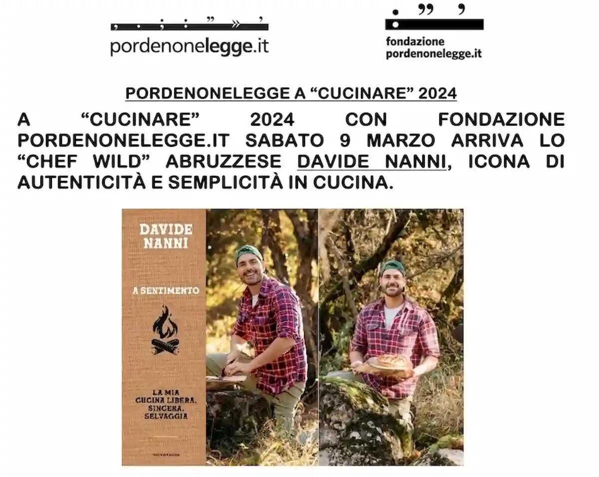 PordenoneLegge a cucinare, l'incontro con lo "Chef Wild" Davide Nanni il 9 marzo - 