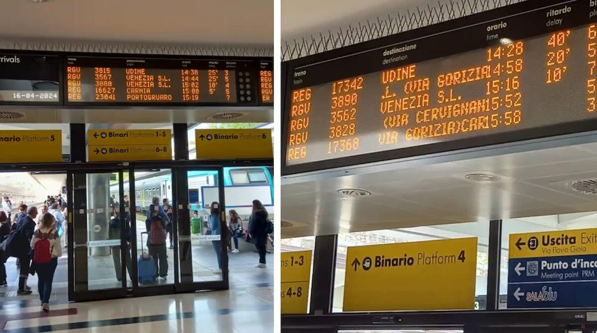 Persone sui binari, treni in ritardo e cancellazioni sulla Linea Trieste Venezia - 
