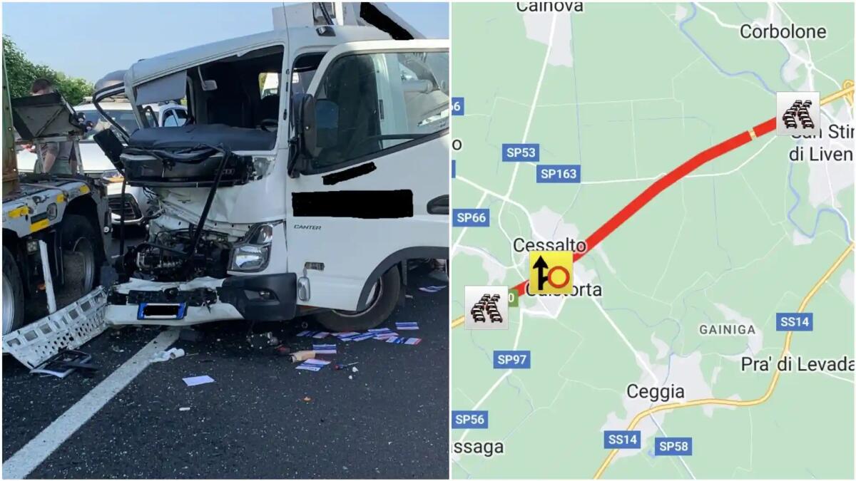 Terzo incidente in Autostrada A4, chiuso anche il tratto San Donà - Cessalto. Gli aggiornamenti - 