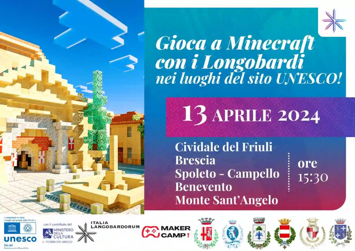 Conoscere i longobardi giocando a Minecraft? Ora è possibile, sabato a Cividale del Friuli - 
