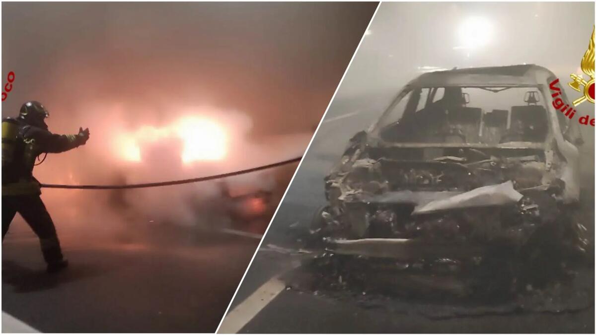 Schianto ed incendio dell’auto in galleria lungo la Superstrada Pedemontana Veneta - 