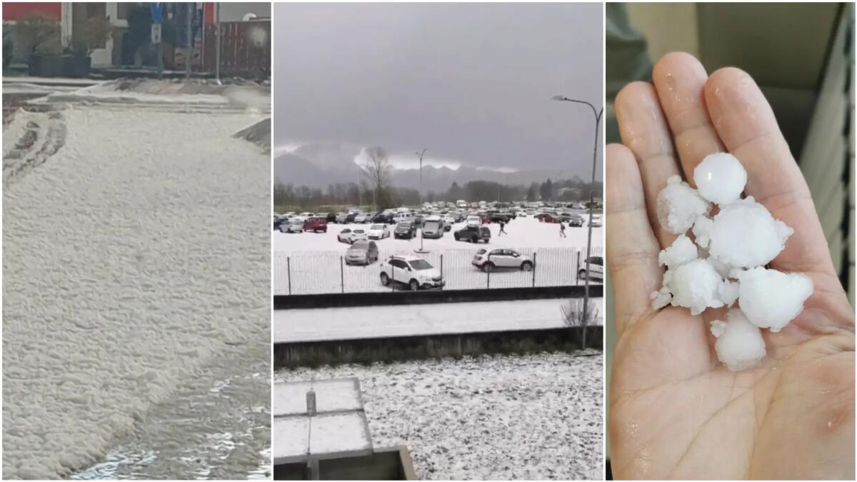 Violenta ed intensa grandinata nel Bellunese, le strade diventano bianche - 