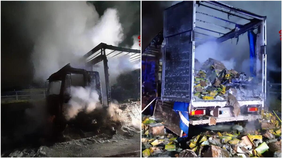 Sente un forte rumore, scende in tempo dal camion ed il mezzo prende fuoco - 