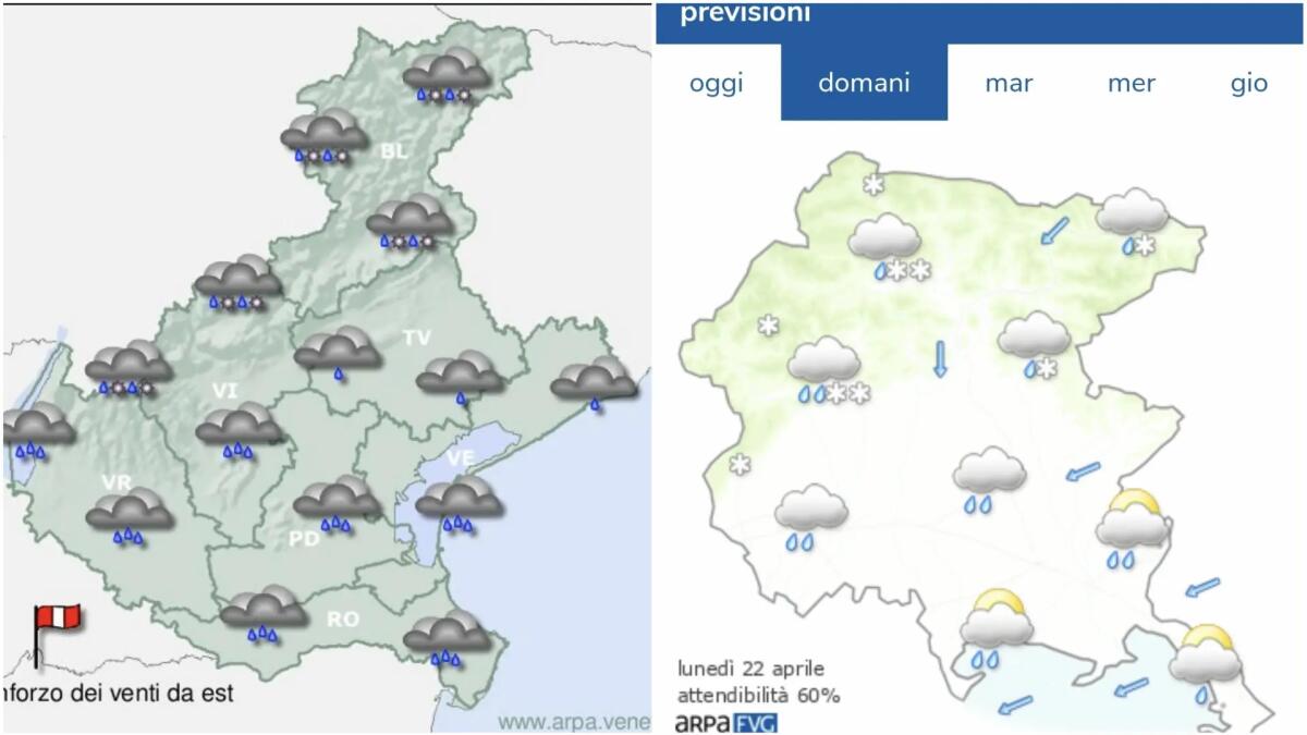 Freddo e pioggia a Nordest fino al 25 aprile? Cosa dicono le previsioni meteo - 