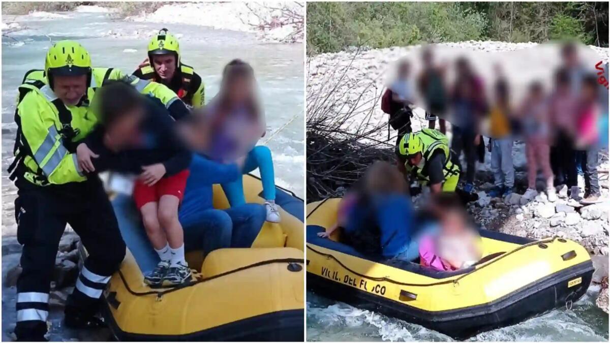 Cede un ponticello, 15 alunni e 4 educatori rimangono bloccati nel greto del Meduna - 