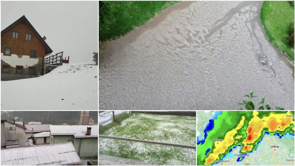 Primi temporali dopo il caldo, maltempo a Nordest con grandine e vento. Neve a Sappada - 