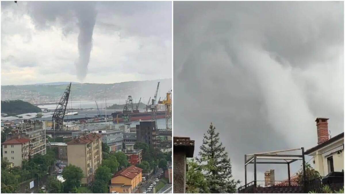 Tromba d’aria, ecco il vortice visibile da Muggia. Video e foto - 