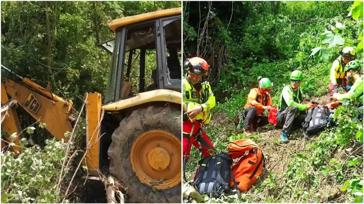 Attimis. Precipita con lo scavatore lungo la scarpata: soccorso 63enne - 