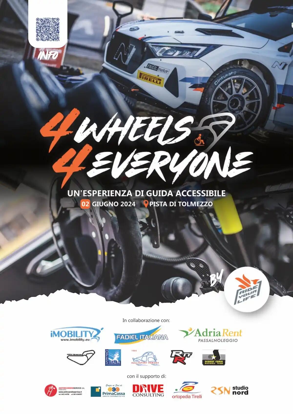 Il 2 Giugno a Tolmezzo presso la pista di guida sicura, si terrà "4 wheels 4 everyone" - 