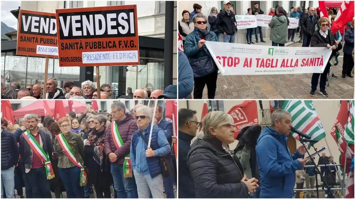 Tolmezzo. «Sanità pubblica sotto scacco», grande partecipazione alla mobilitazione -