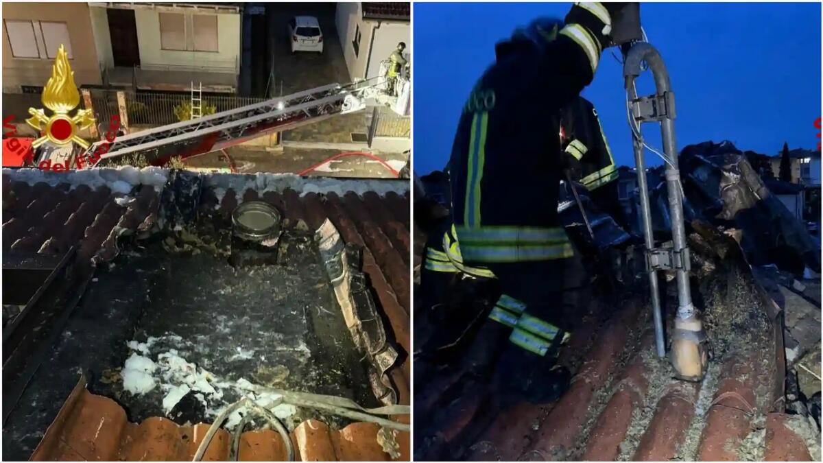 A fuoco il tetto in legno ventilato di una villetta a schiera: danni ingenti - 