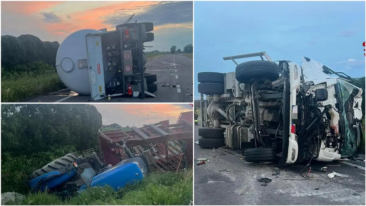 Violento scontro tra un trattore e un'autocisterna GPL: 2 feriti - 