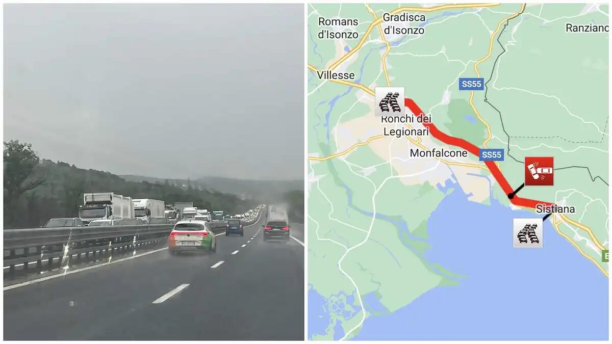 Incidente sull'A4, traffico bloccato e rallentamenti tra Duino e Monfalcone Est - 