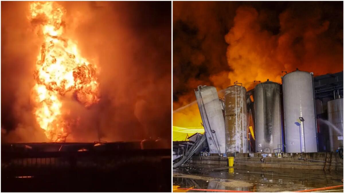 Maxi incendio in un'azienda, diverse le esplosioni: collassa parte della struttura -