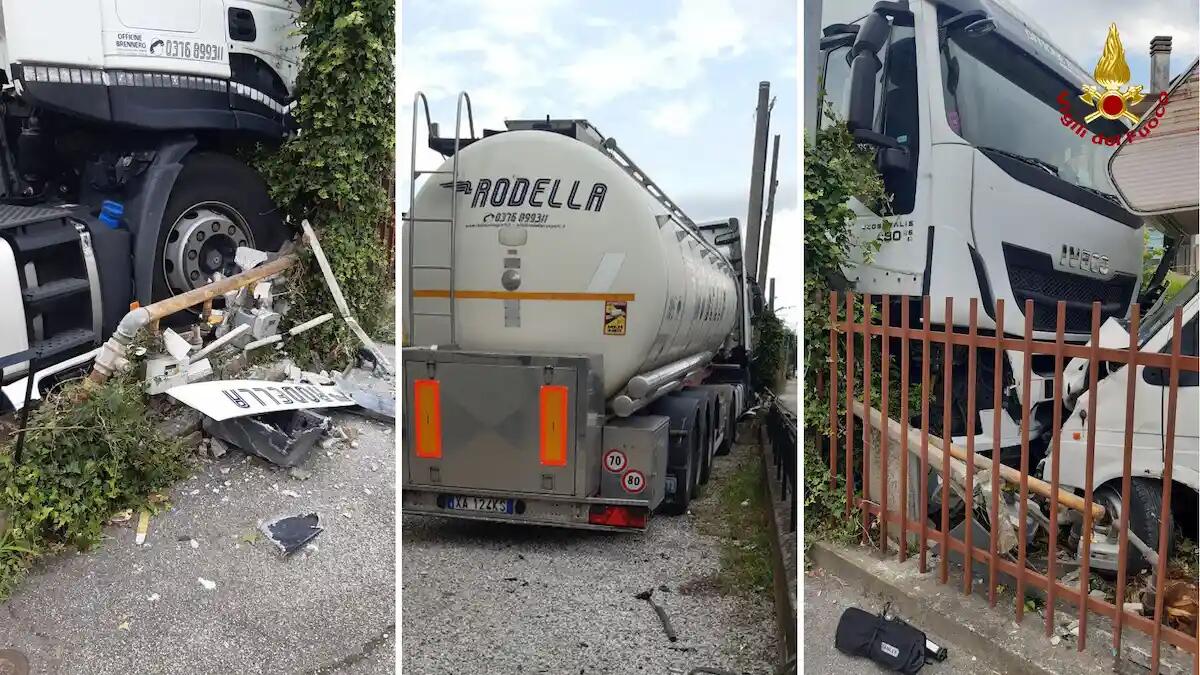 Malore al volante, camion finisce nel cortile di un'abitazione urtando un camper - 