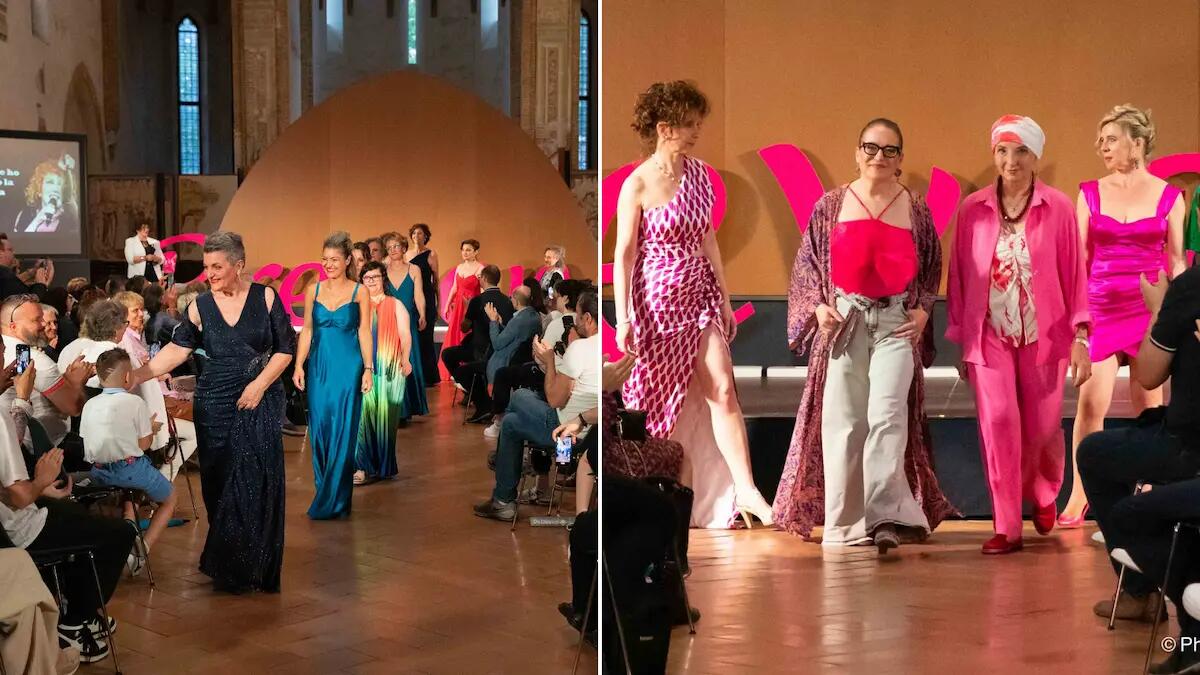 40 donne oncologiche sfilano con gli abiti dei commercianti trevigiani - 