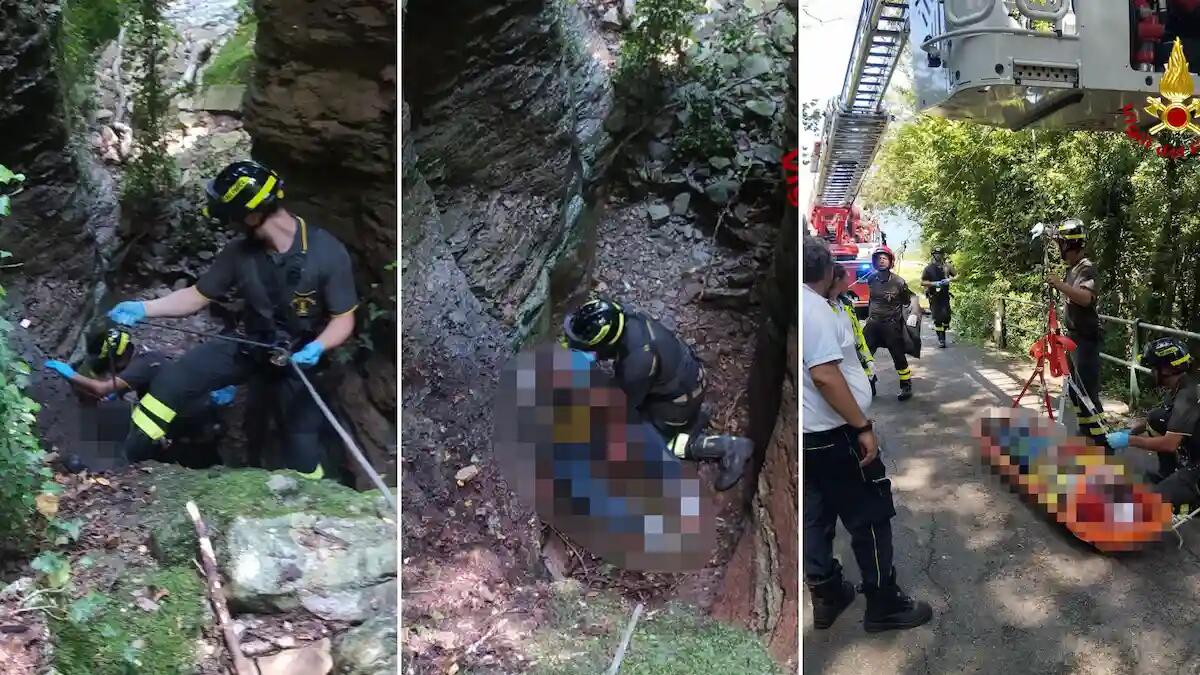 Precipita in un burrone mentre cerca di recuperare il cellulare: ferito - 