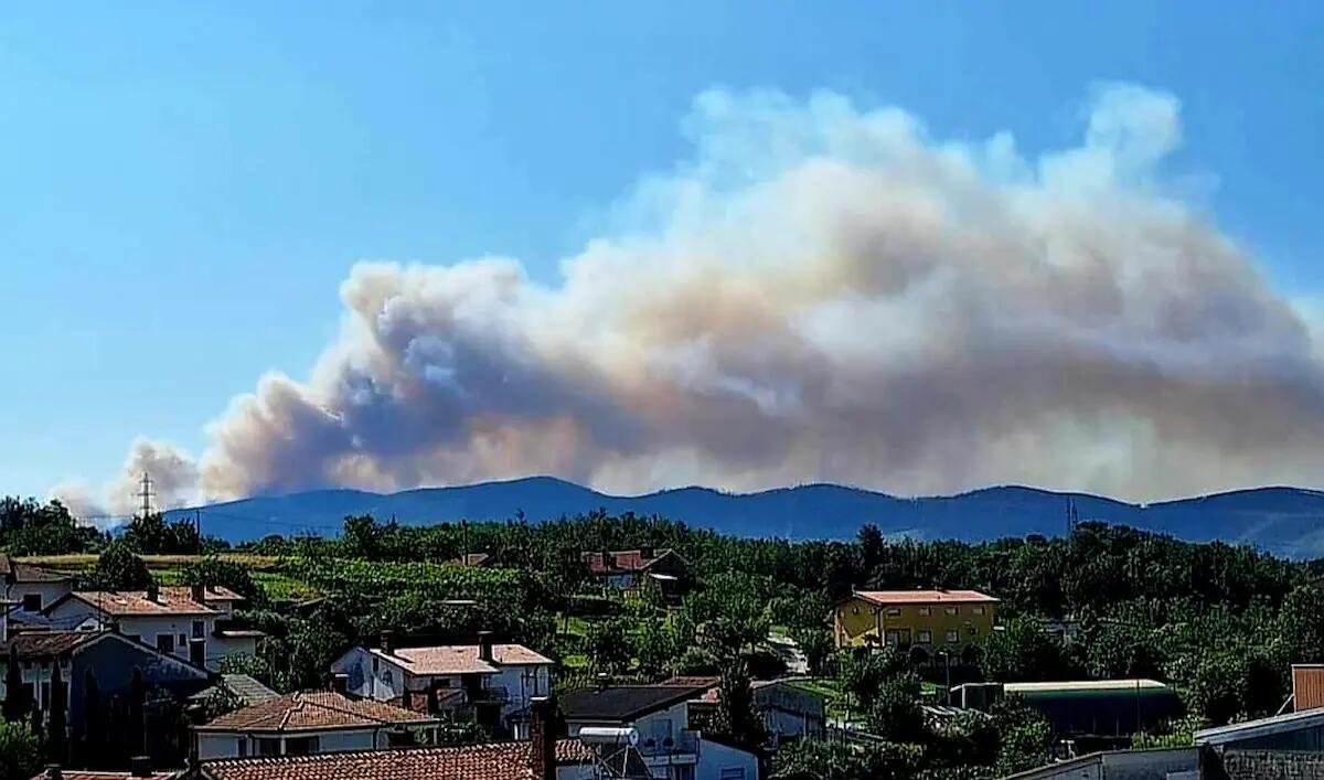 Torna l'incubo incendi sul Carso: bruciano i boschi tra Trstelj e Komeno - 