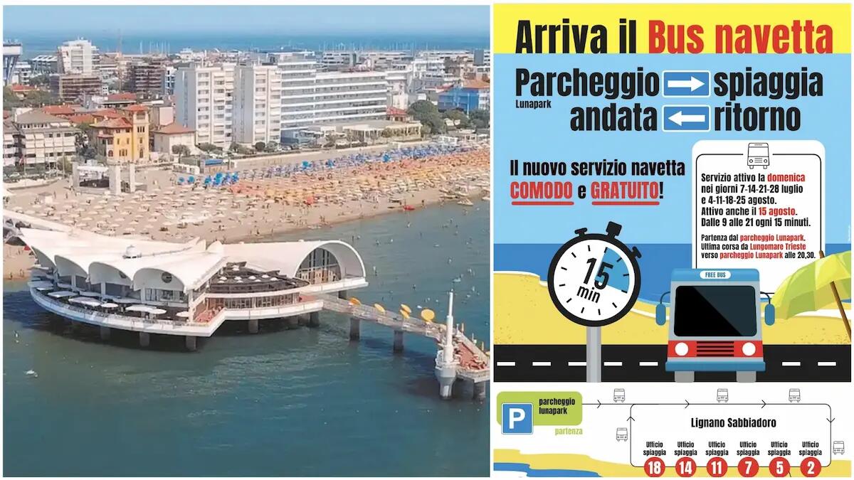 Ansia da parcheggio? A Lignano ora c'è il Bus navetta gratis per la spiaggia - 