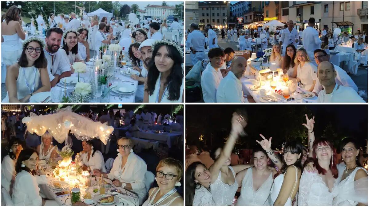 Udine “di bianco vestita”: in migliaia a cena in Piazza Primo Maggio. Le foto - 