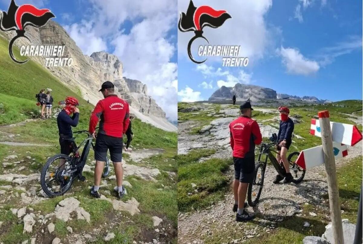 Sui sentieri di montagna con le biciclette: multati tre giovani bikers - 