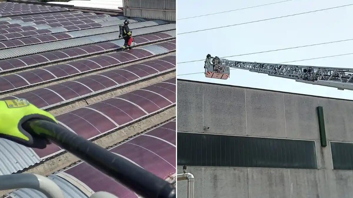 A fuoco la centralina dell'impianto fotovoltaico: i pompieri salvano il tetto dell'azienda - 