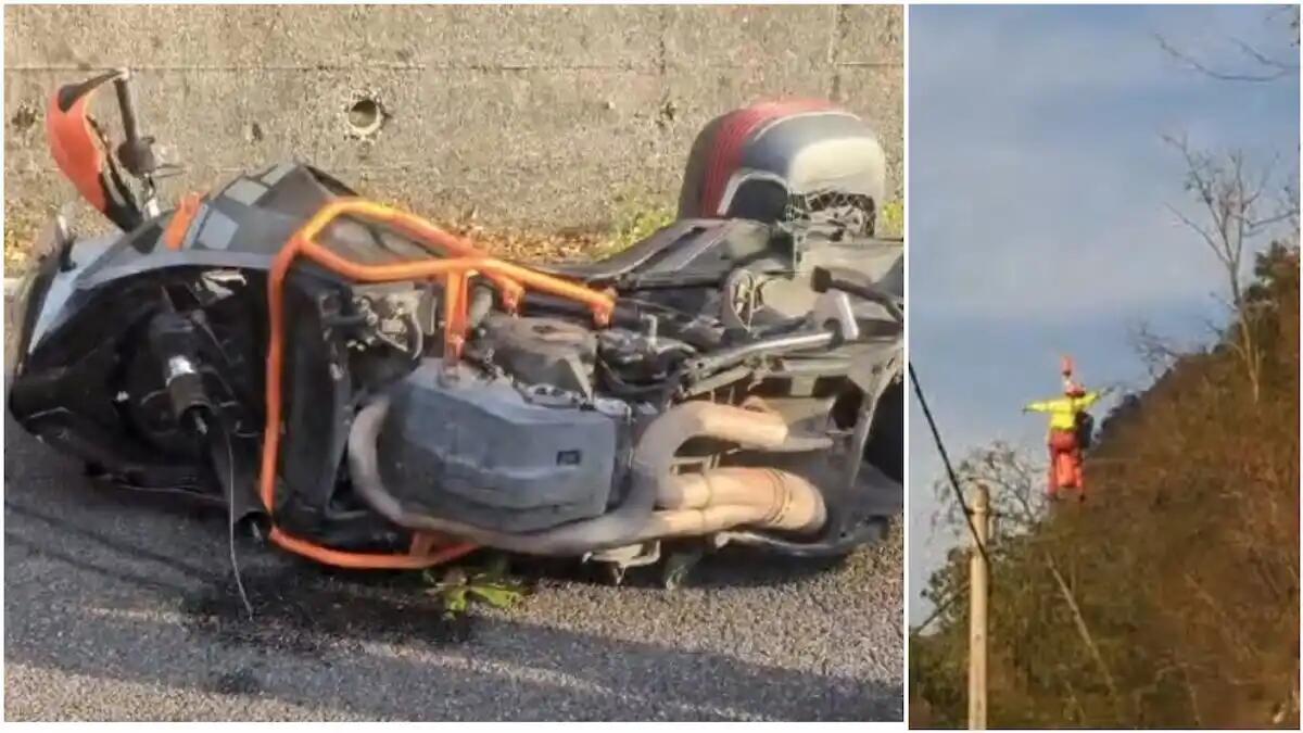 Perde il controllo della moto e cade sull'asfalto: ferito un centauro - 