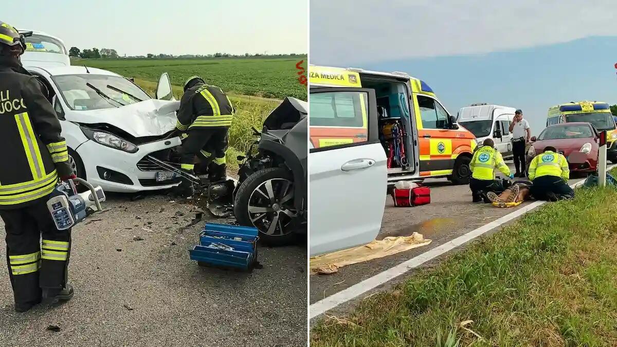 Tremendo scontro frontale tra due automobili: quattro persone ferite - 
