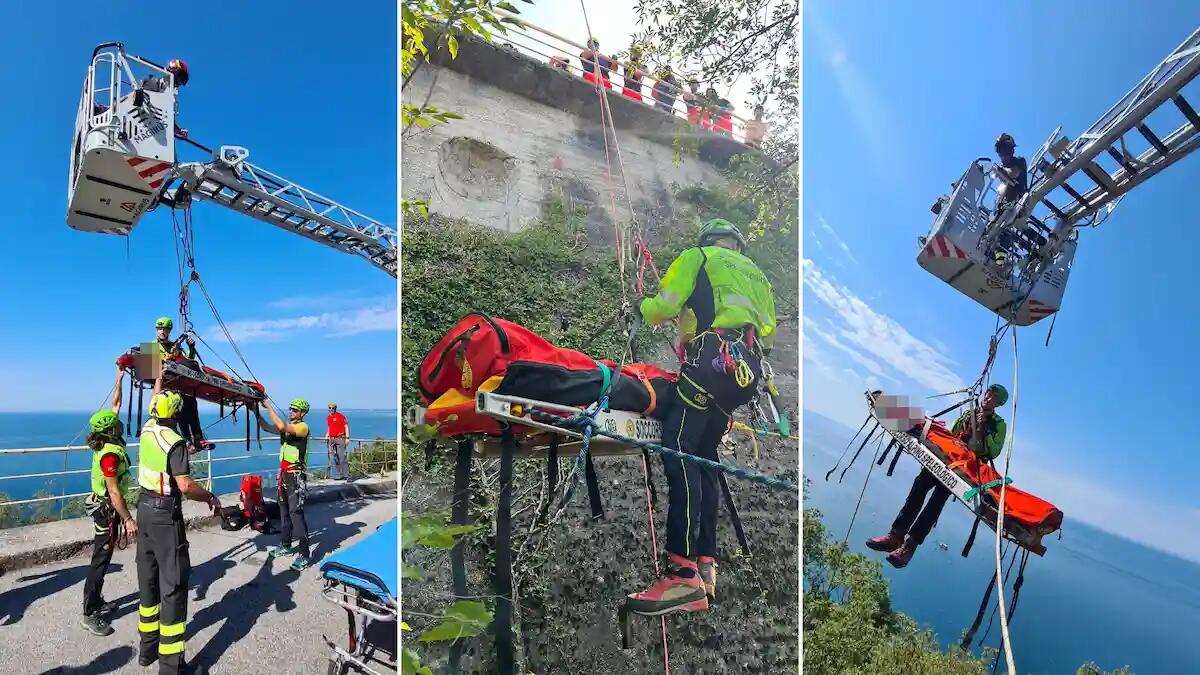 Trieste, donna 46enne scivola e precipita da 8 metri sulla Strada Costiera: ferita | FOTO - 