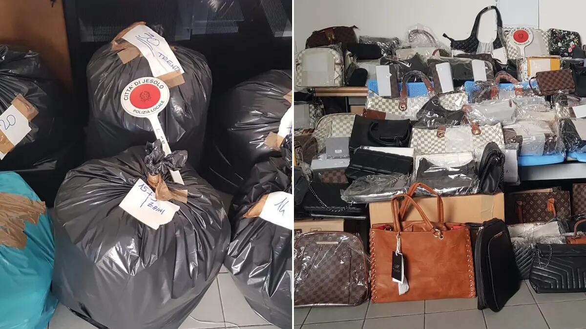 Jesolo, lotta al commercio abusivo: sequestrati 230 oggetti e 150 borse contraffatte - 
