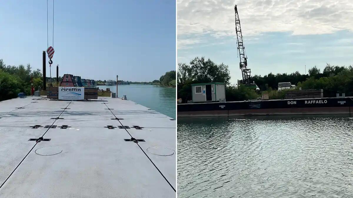 Lignano. Inaugurato il nuovo pontone componibile per il dragaggio e ripascimento - 