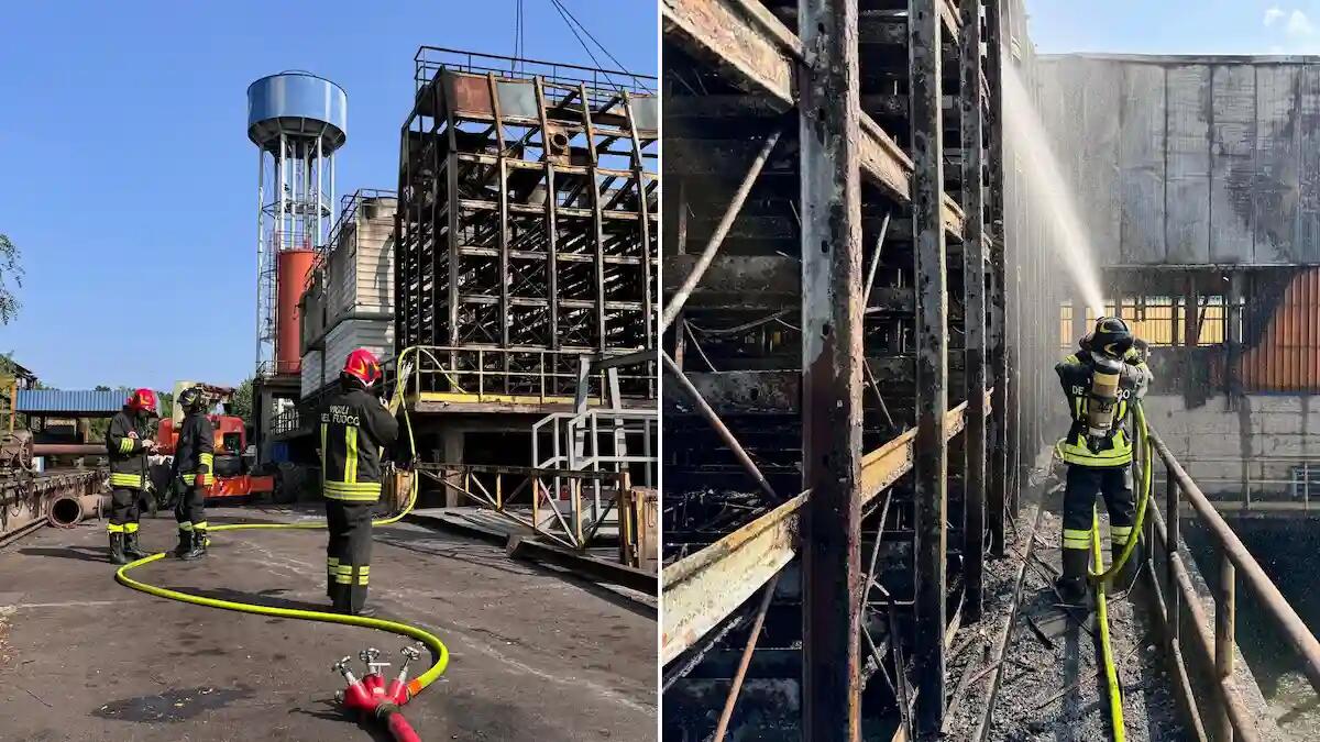 Scoppia l'incendio alle Acciaierie Venete: due operai feriti -