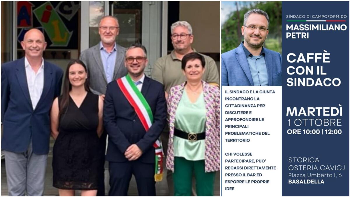 "Caffè con il Sindaco": al via gli incontri con la cittadinanza a Campoformido - 