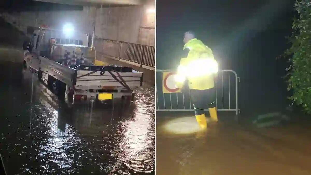 Maltempo, allagamenti e danni a Villorba. Un furgone rimane bloccato nel sottopasso - 