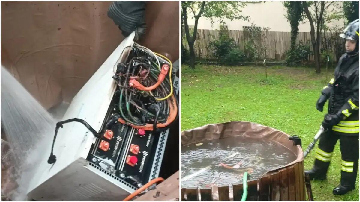 In fiamme le batterie al litio di accumulo per l'impianto fotovoltaico: i pompieri evitano il peggio - 