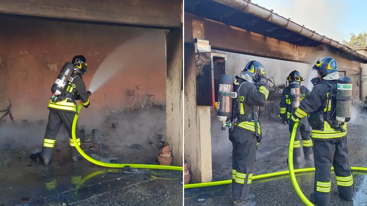 Sottoportico in fiamme ad Aiello del Friuli: i Vigili del Fuoco evitano il peggio - 