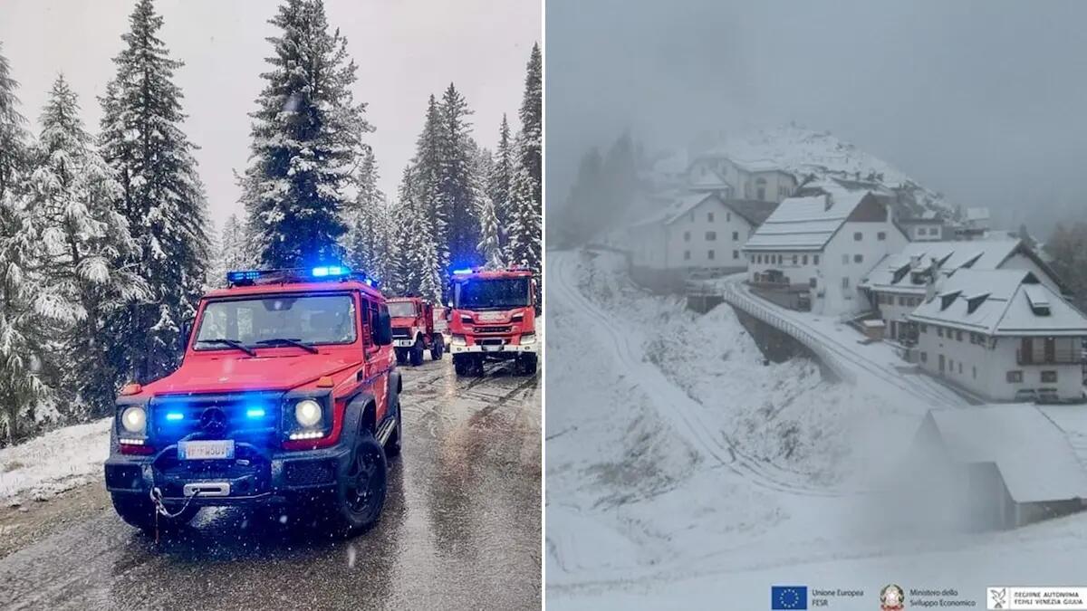 Prima nevicata della stagione, il caldo estivo lascia spazio a un paesaggio invernale - 